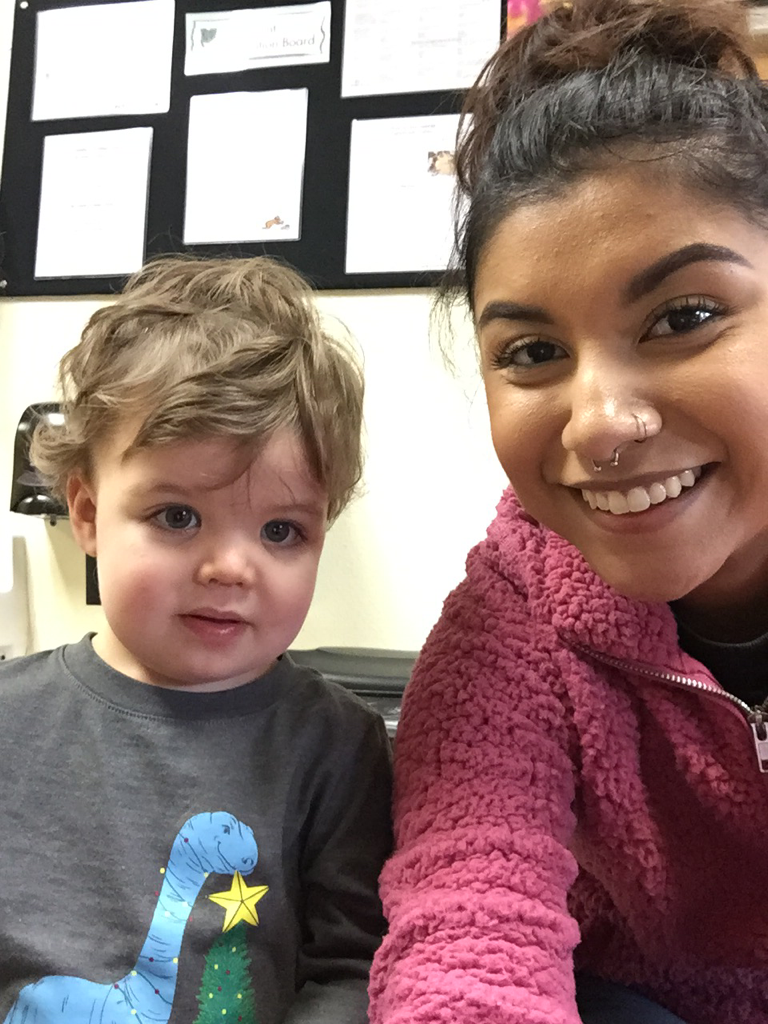 Ben visits with Miss Mia at his old daycare! :)