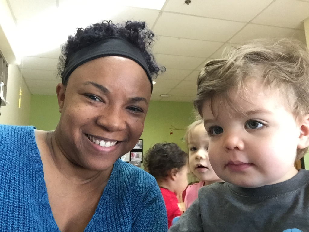 Ben selfie with Miss Jackie at his old daycare :)