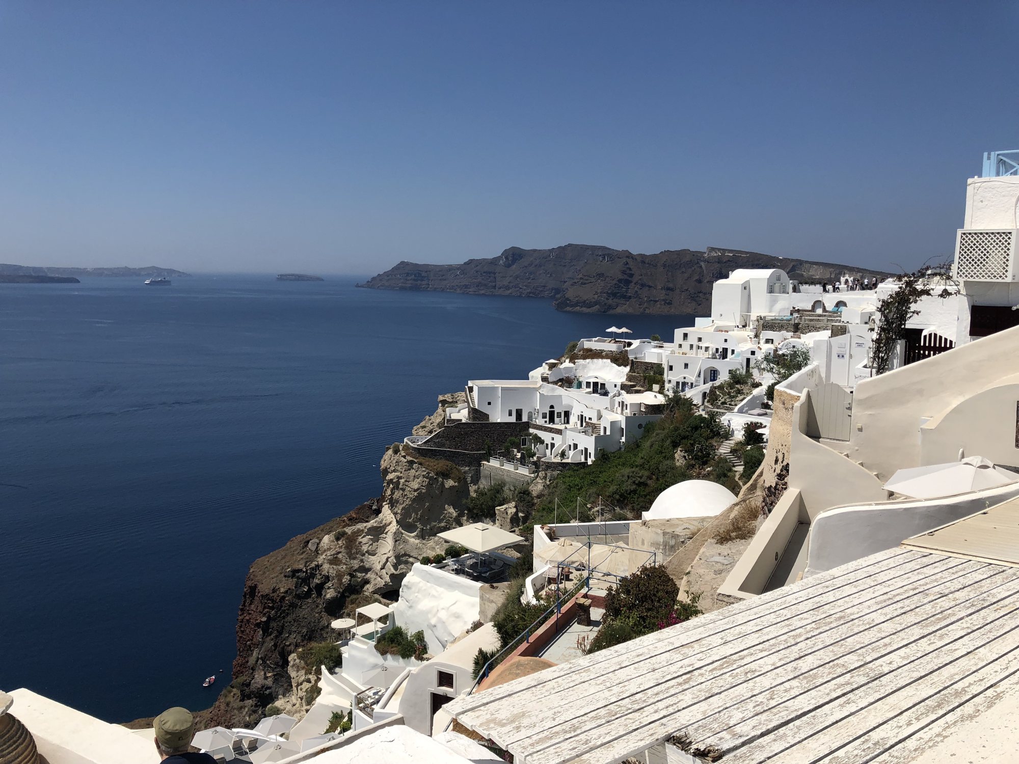 View of caldera edge in Oia, Santorini.