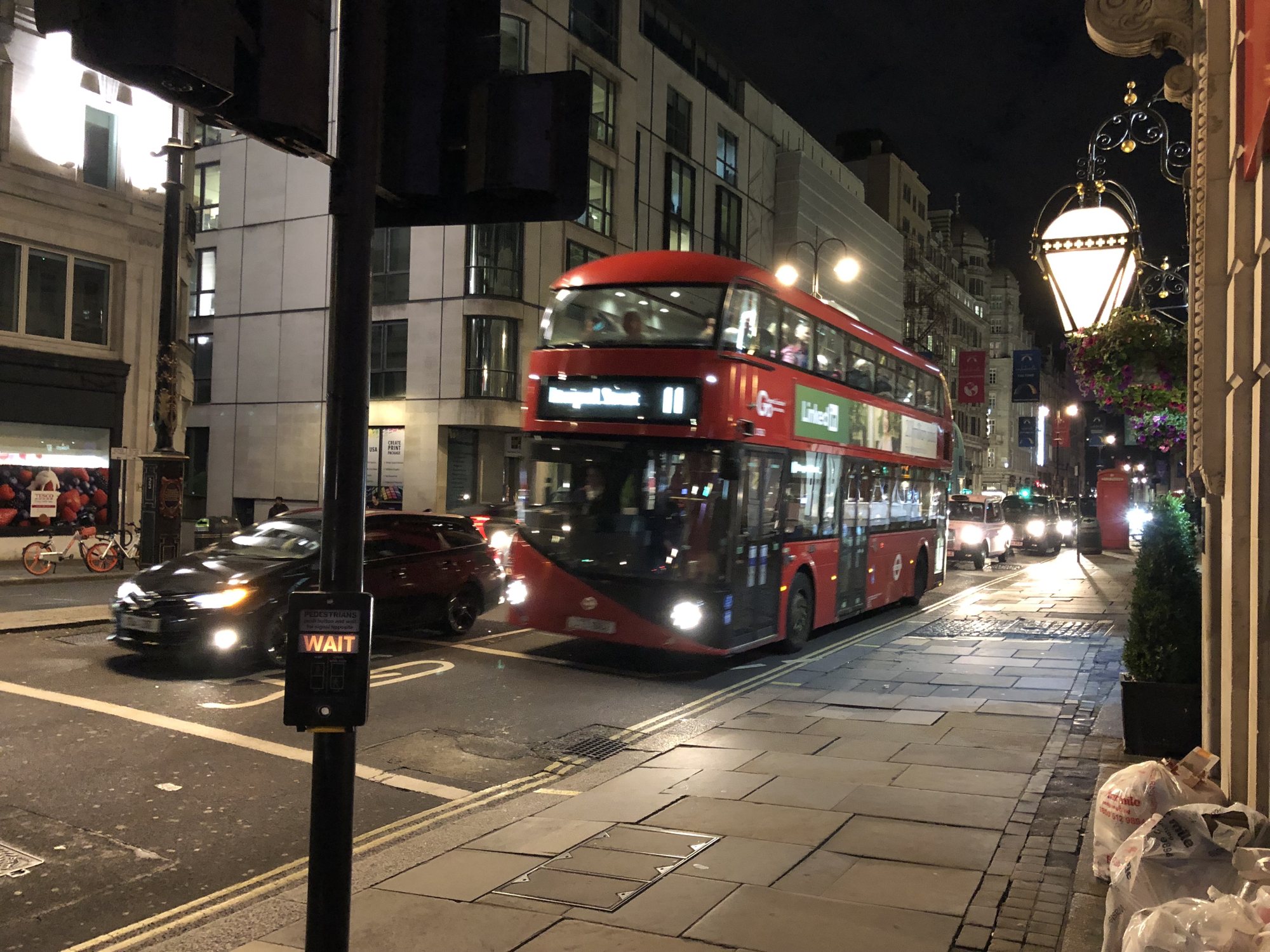 Double decker bus! Sorry for the out of focus pic - we were tired :)