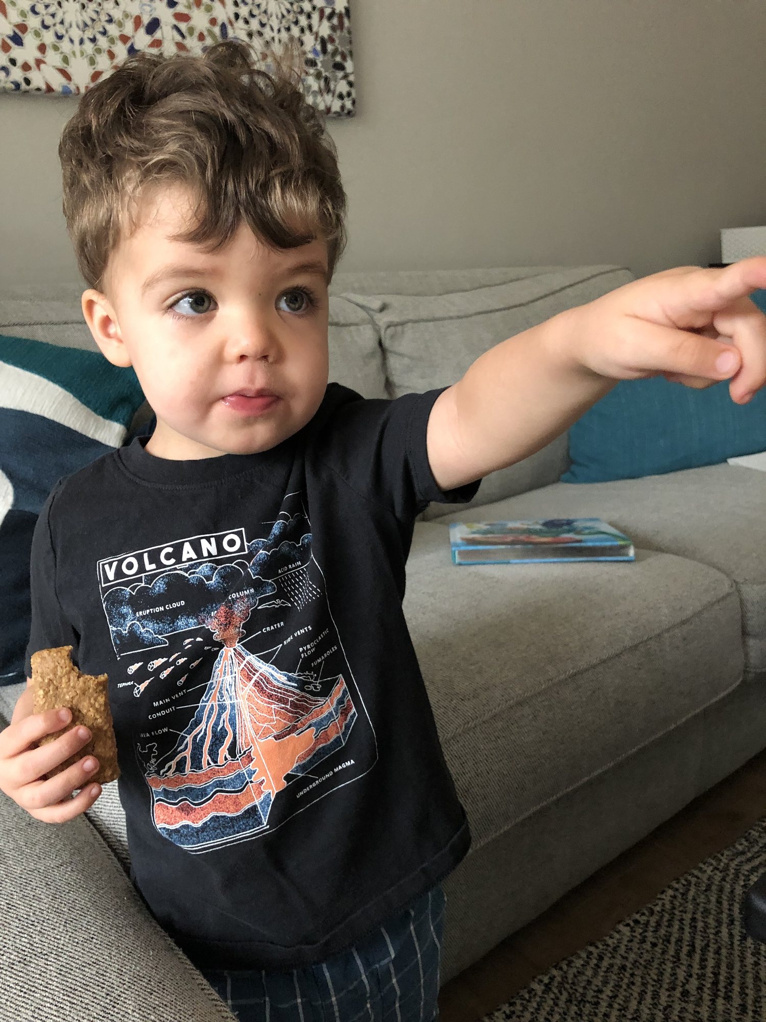 Ben rocking his volcano shirt while learning about volcanoes :)