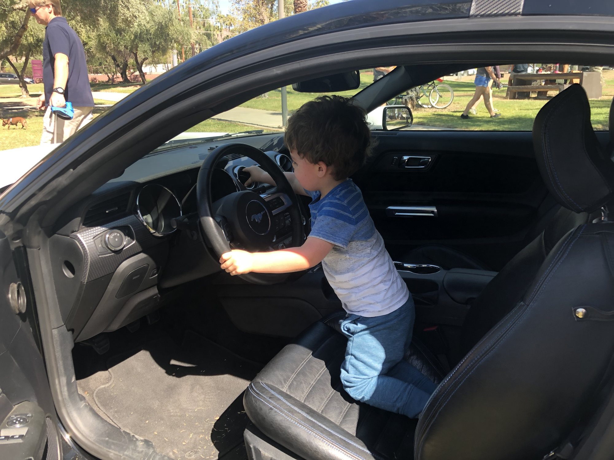 Getting to try out a police car!