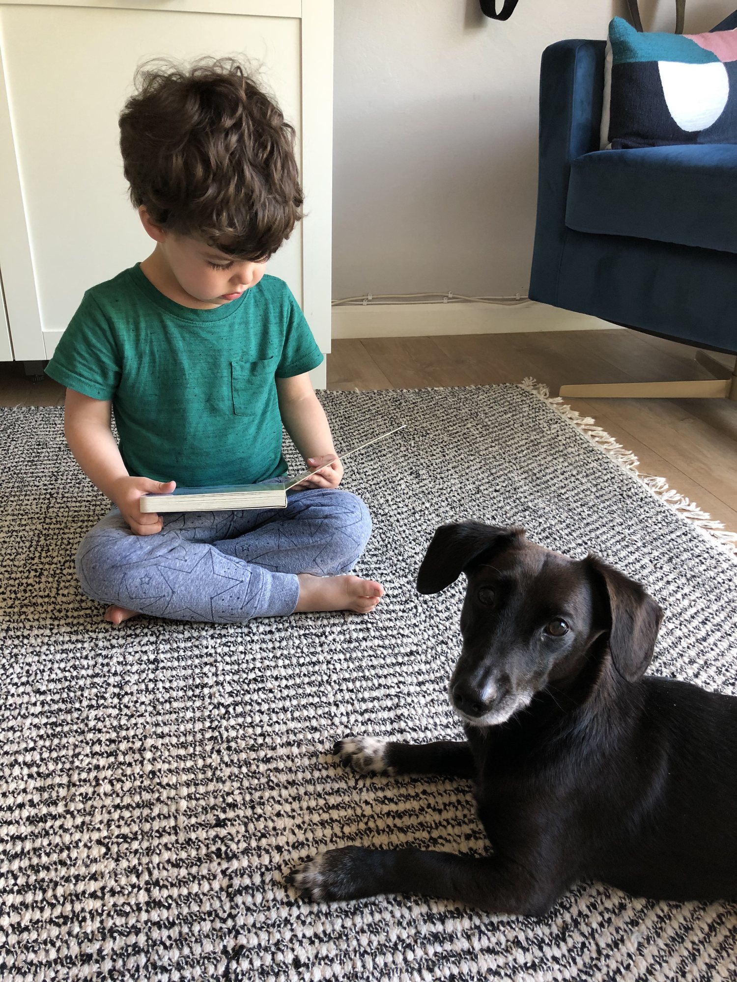 Reading to Vincent.