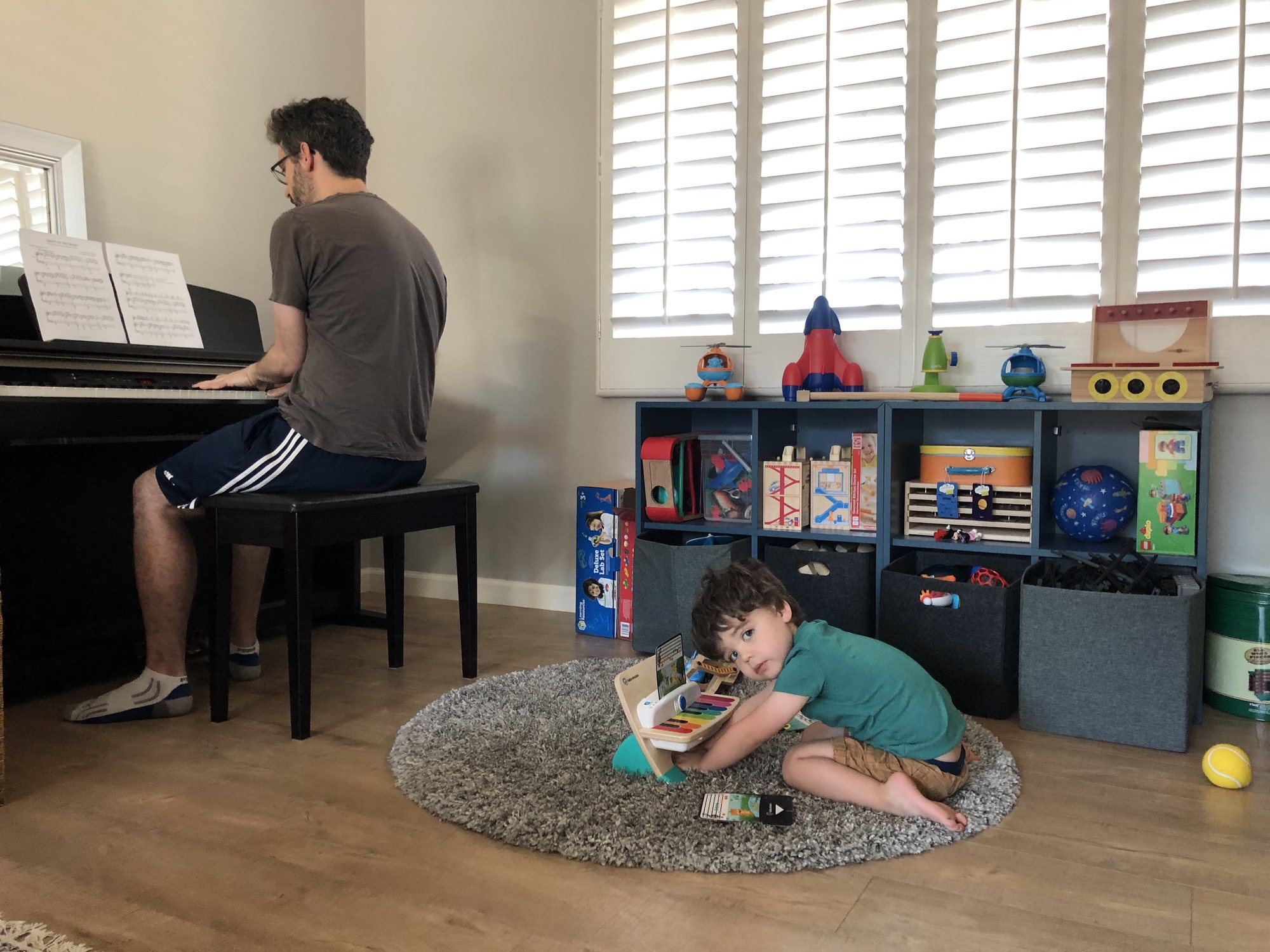 Piano time with dad.