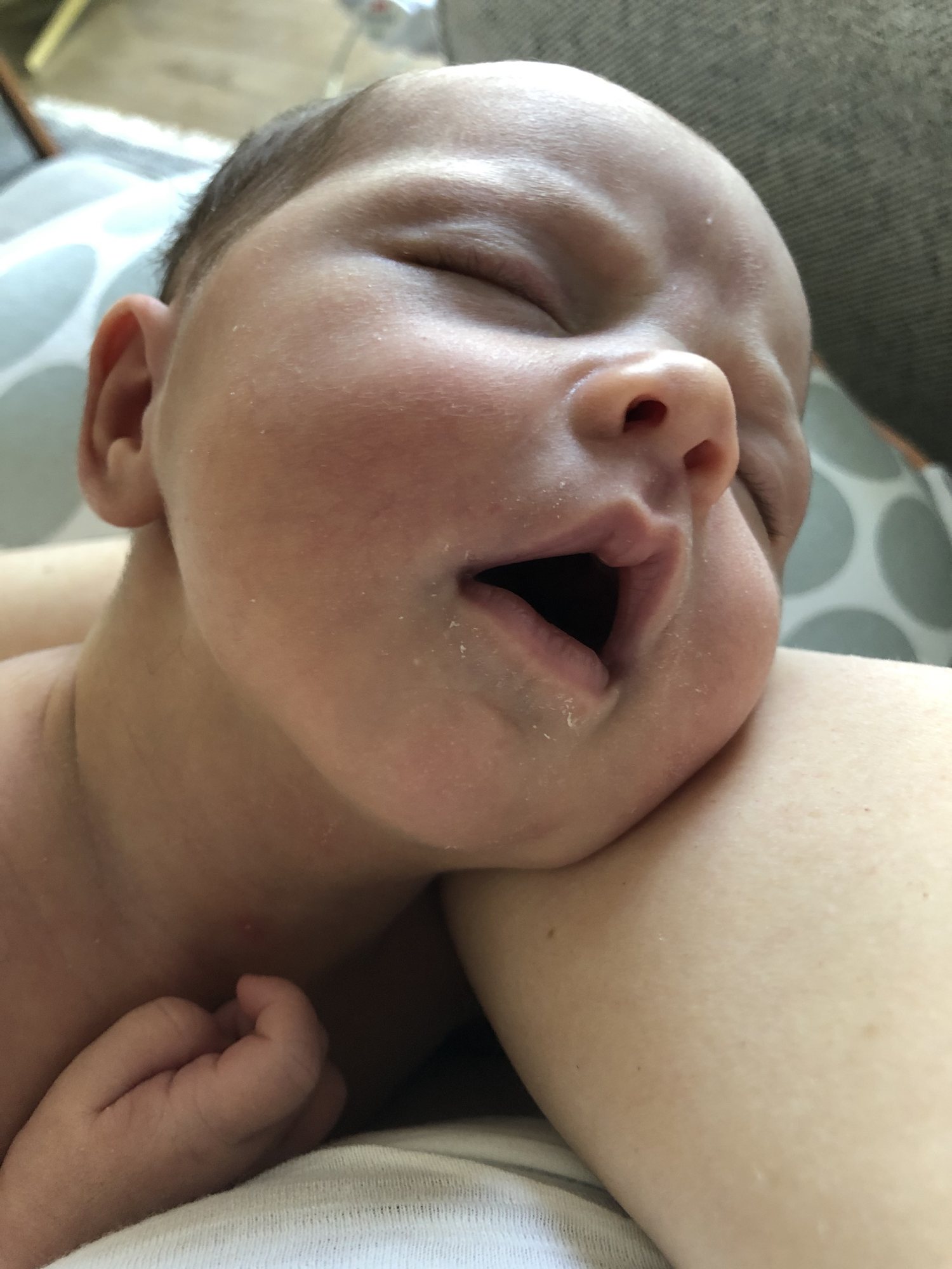 Sleeps just like her Momma - mouth wide open (lol).