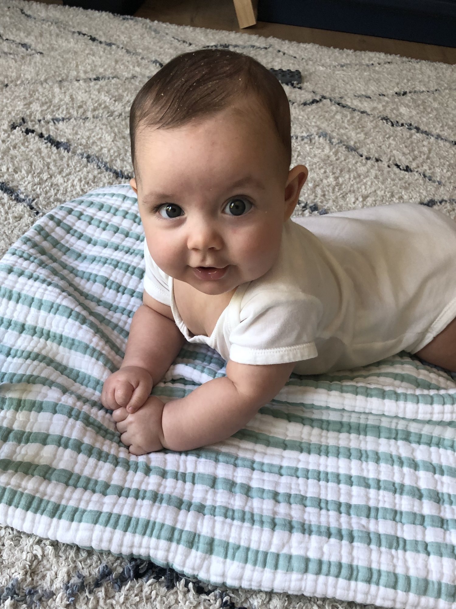Getting better at tummy time!