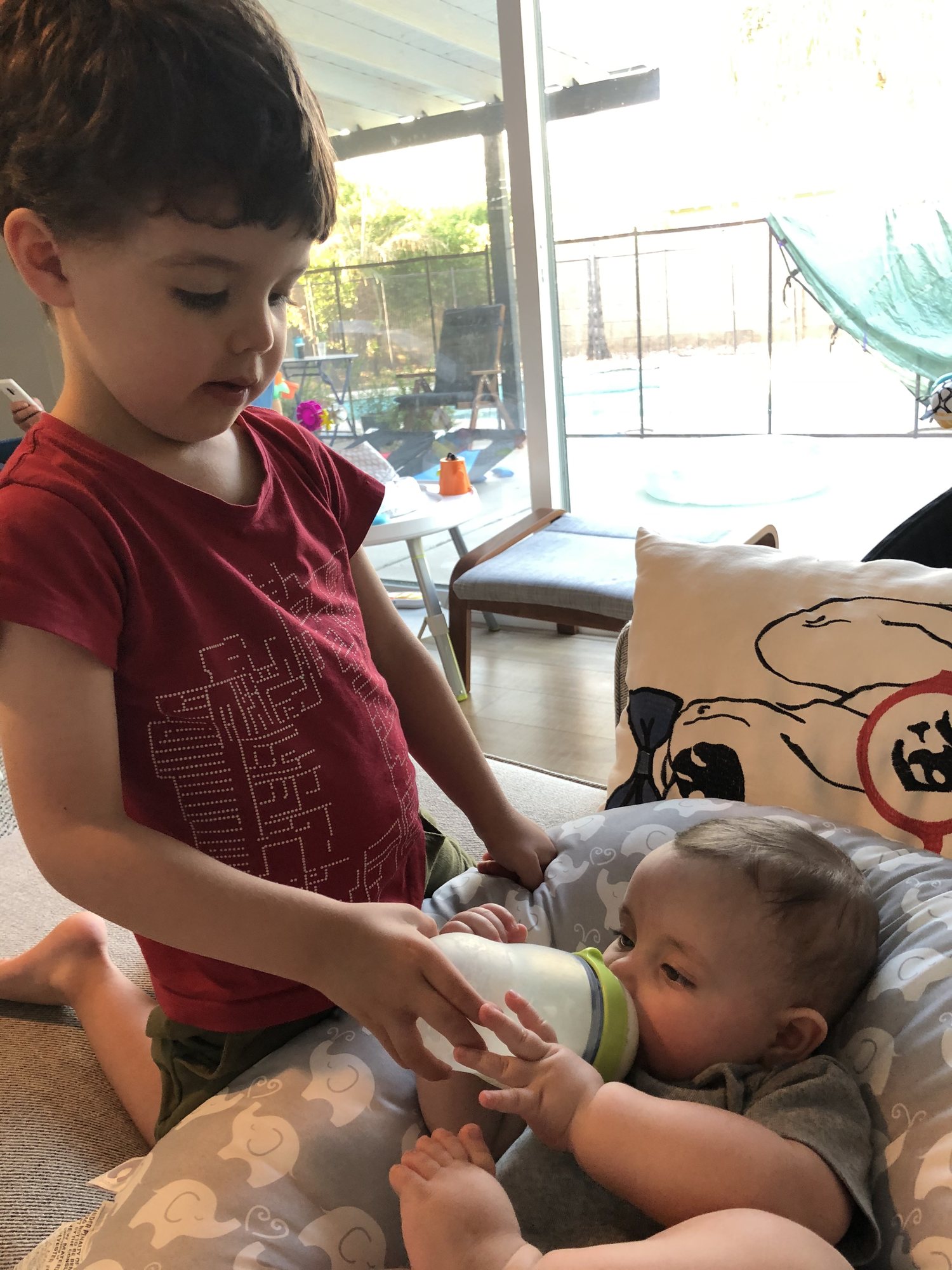 Ben helping with Nora