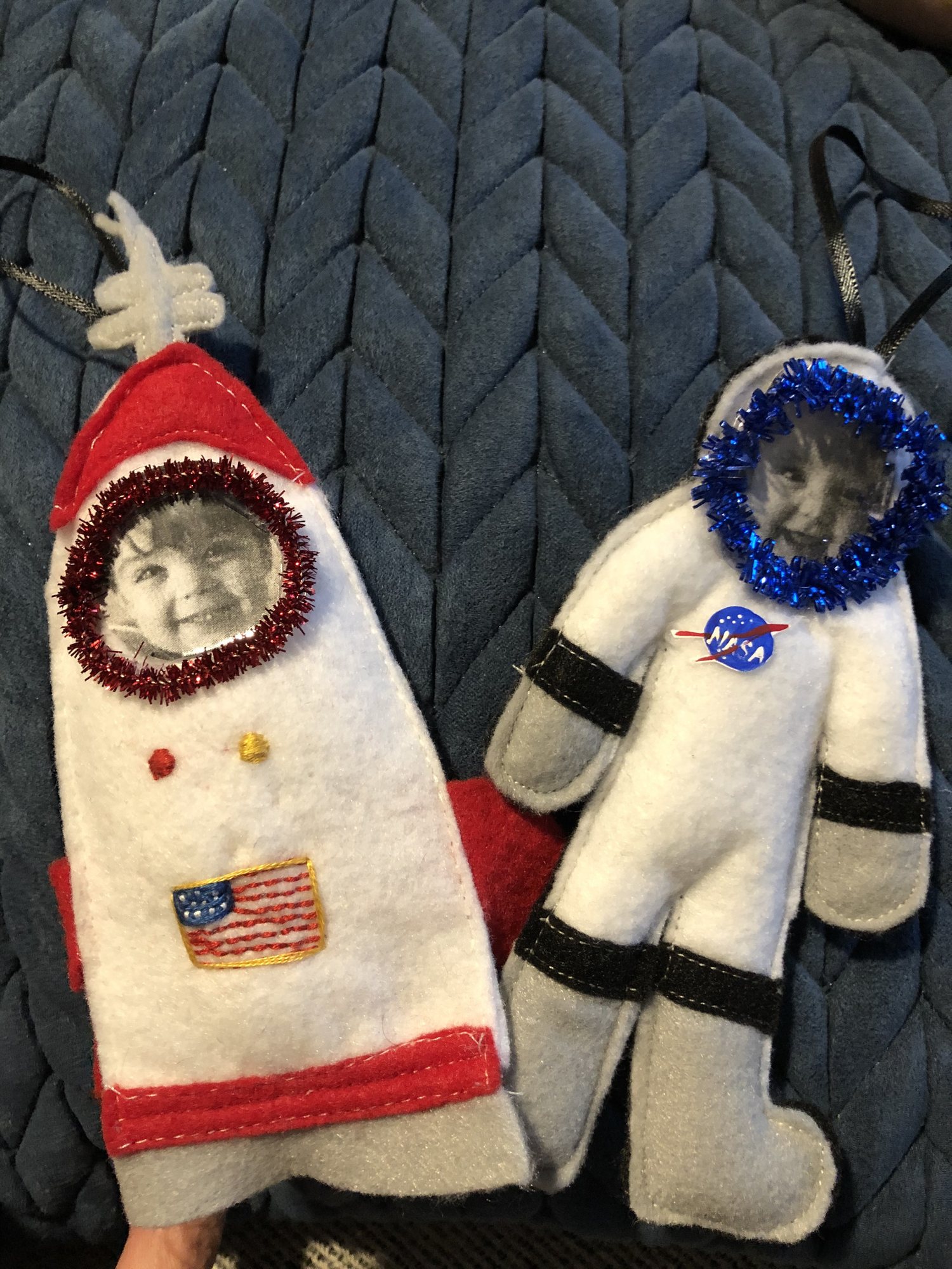 Awesome Christmas ornaments made by my mom!