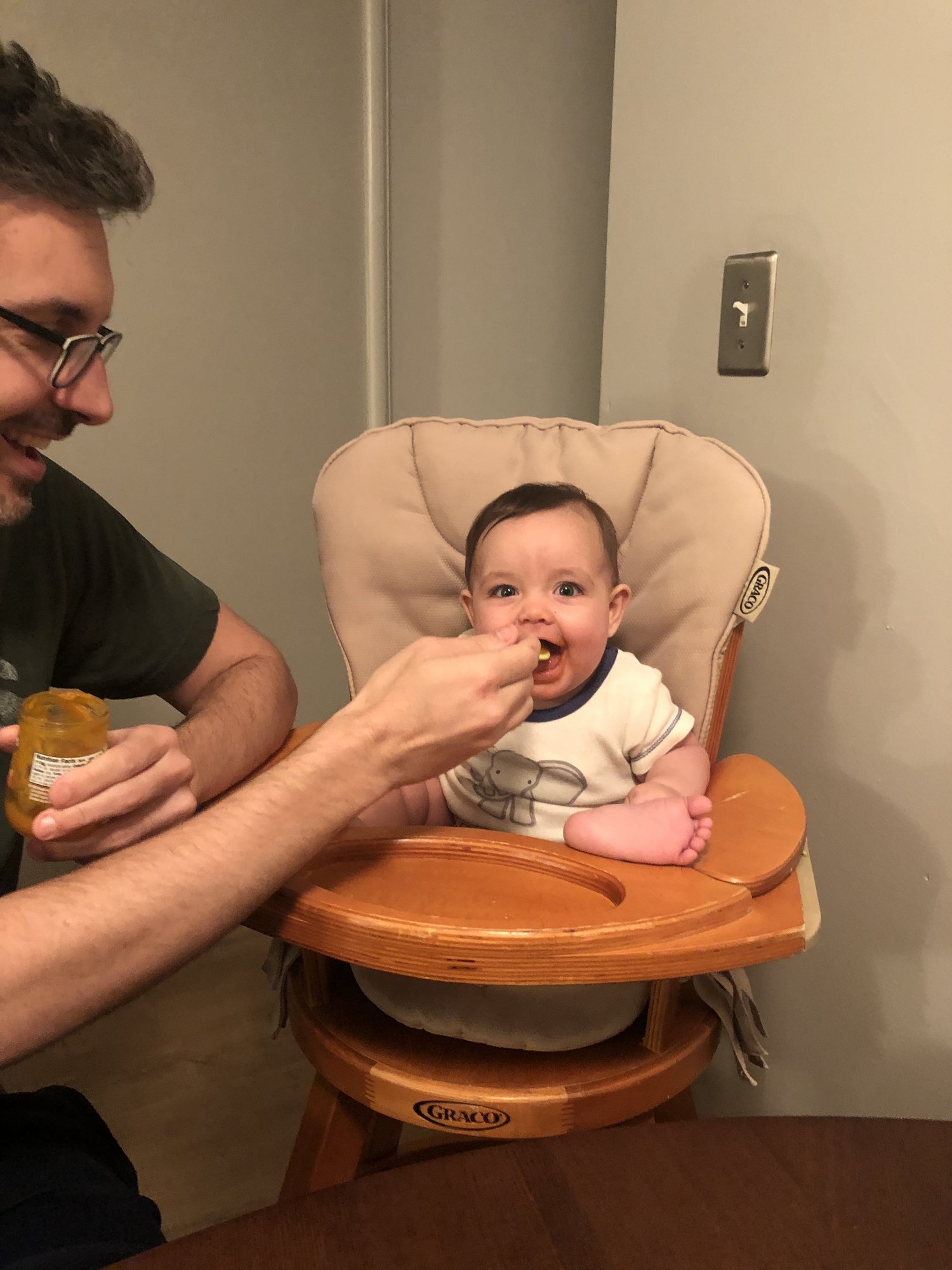 Foot up for eating. Lol.