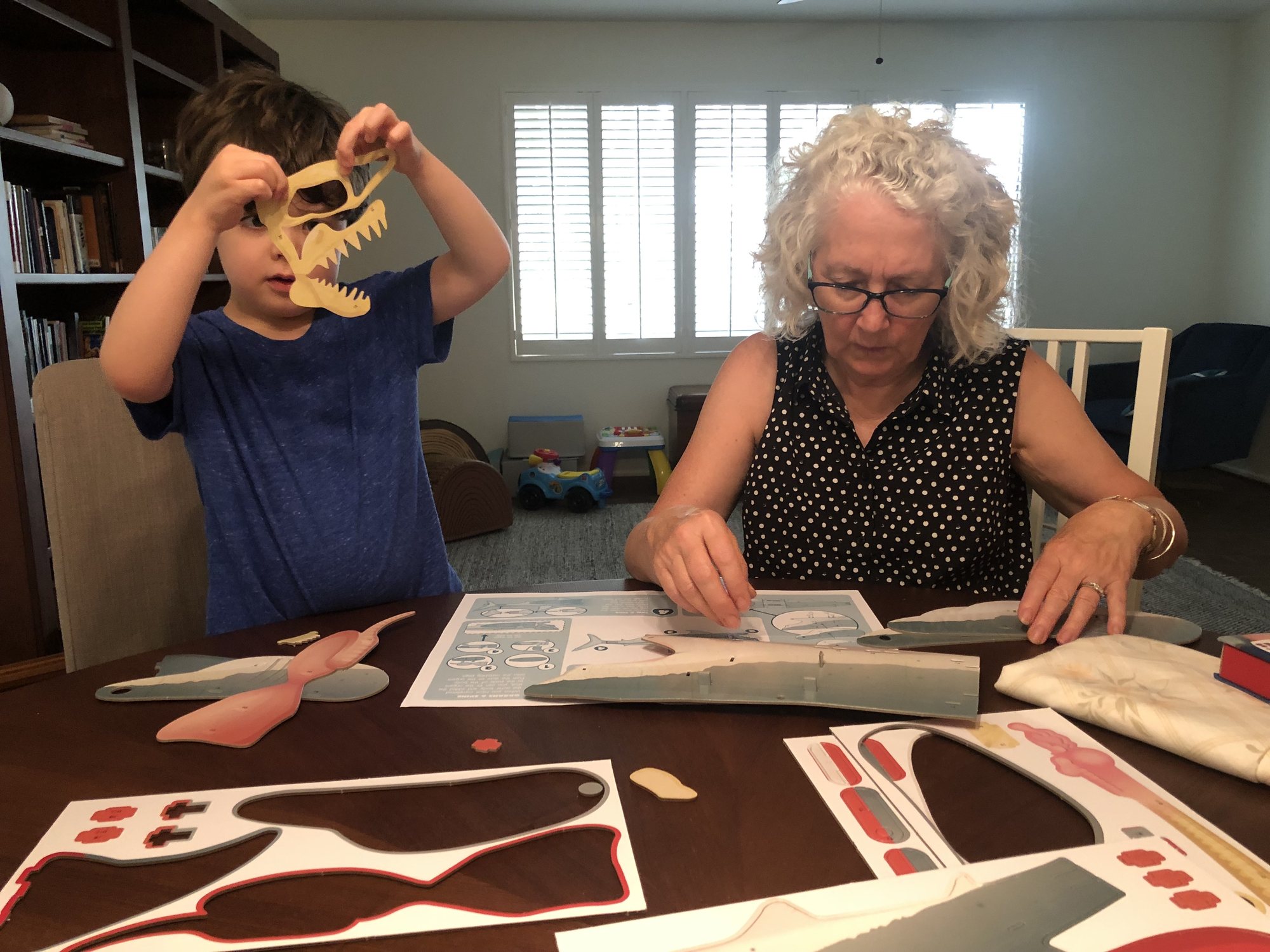 Building a shark with Grandma TT!