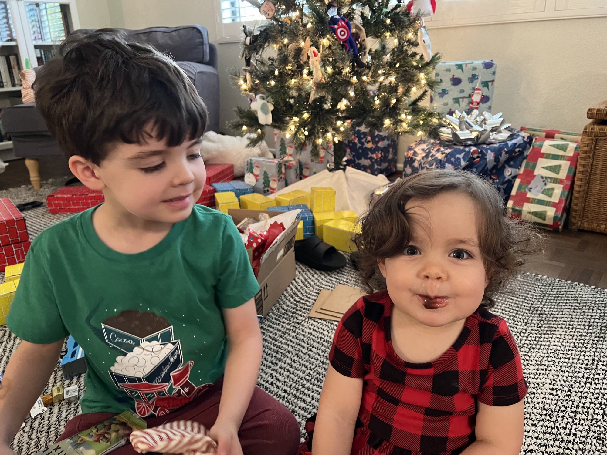 Someone had chocolate in their stocking. I'm not going to say who!