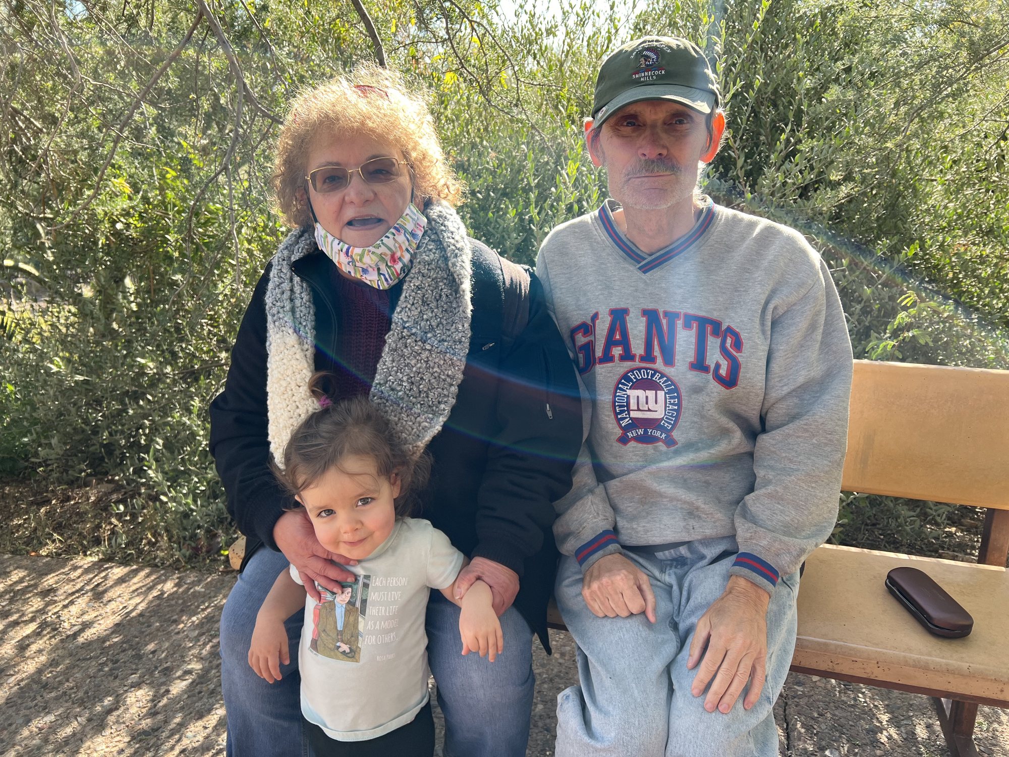 Aunt Debbie and Uncle Joe! This is outside the hummingbird habitat at the SDM.
