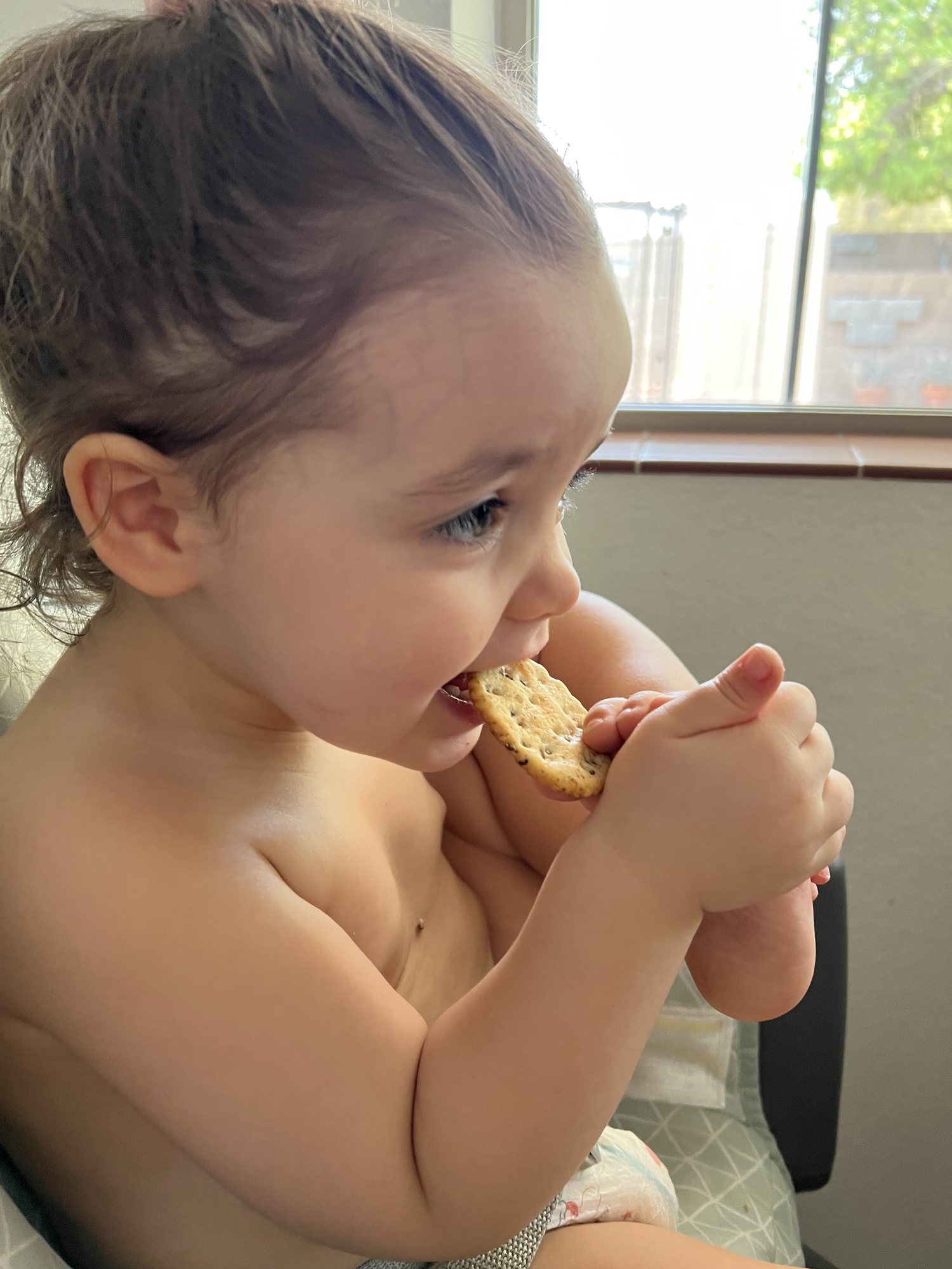 Eating with her feet. EW.