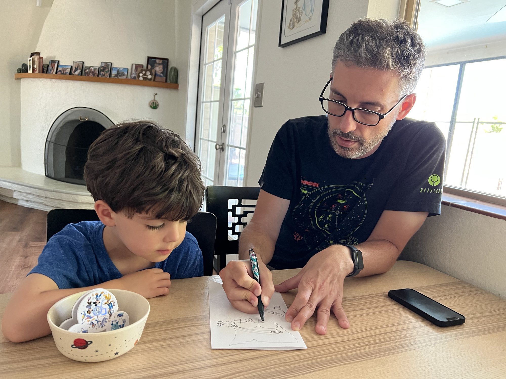Craig explaining to Ben why he has to stay in Florida for a few days after the launch (in a nutshell, to communicate with LunaH-Map).