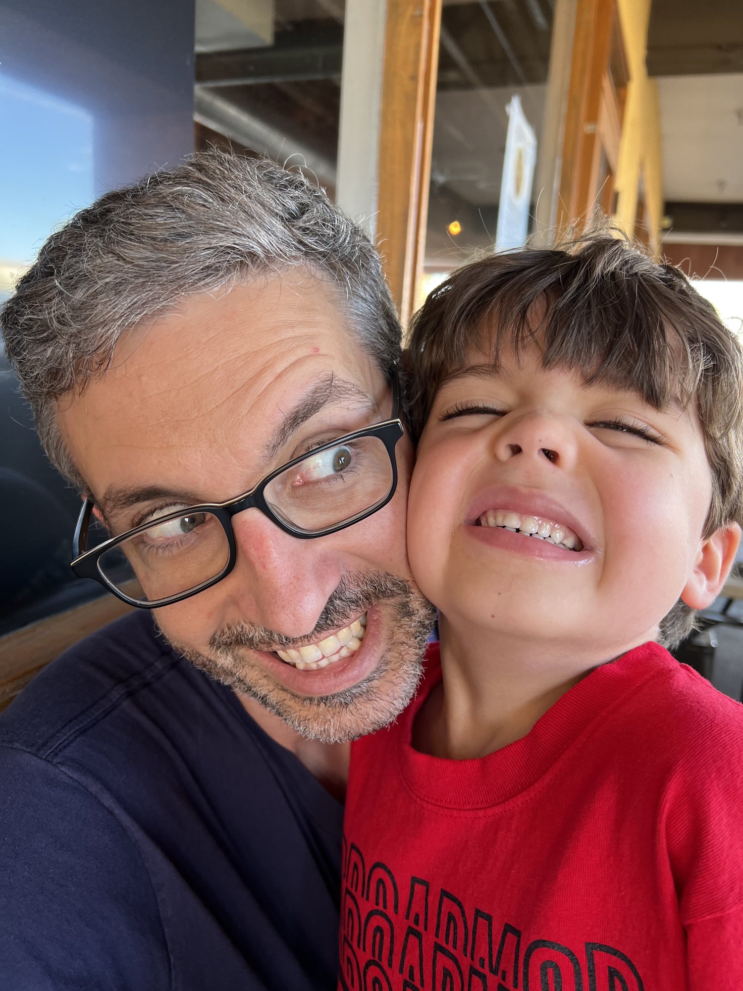 Dad snuggles