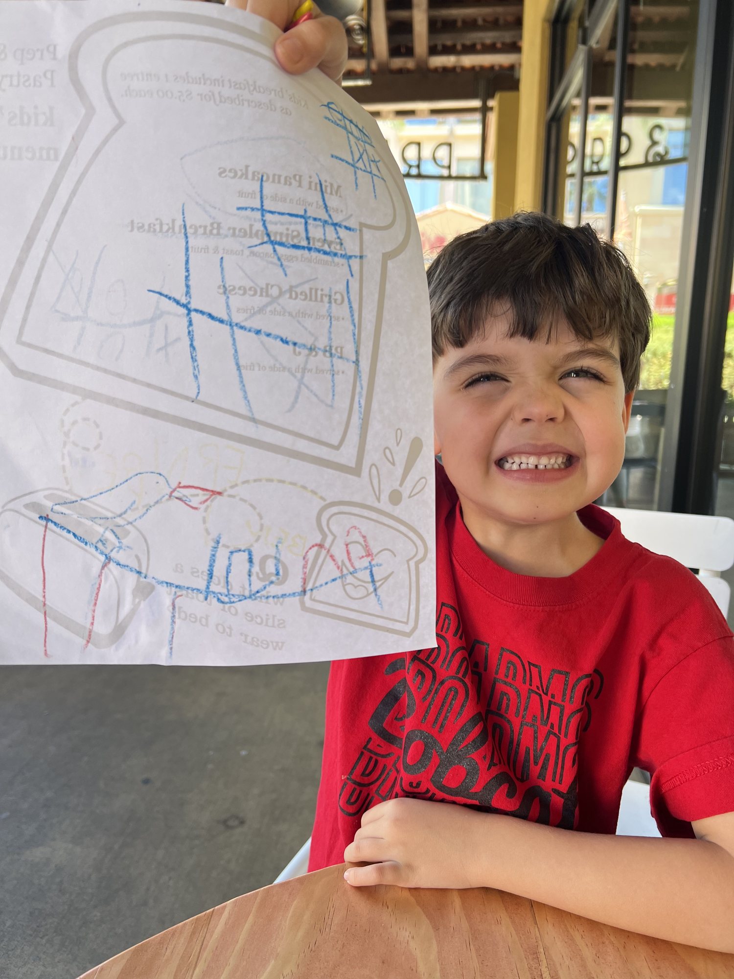 Ben drew a picture (and later wrote a book) about a bird that stole a sugar packet from a neighboring table while we were having brunch. We spent a lot of time speculating what the bird needed the sugar packet for (baking a cake? sweetening his tea?).