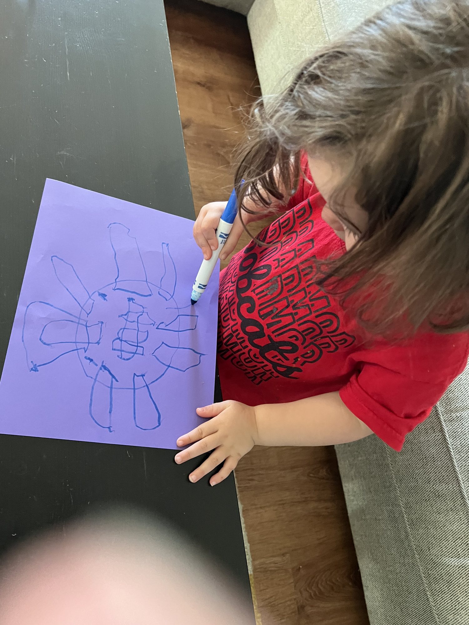 I think she said she was drawing a person (?)