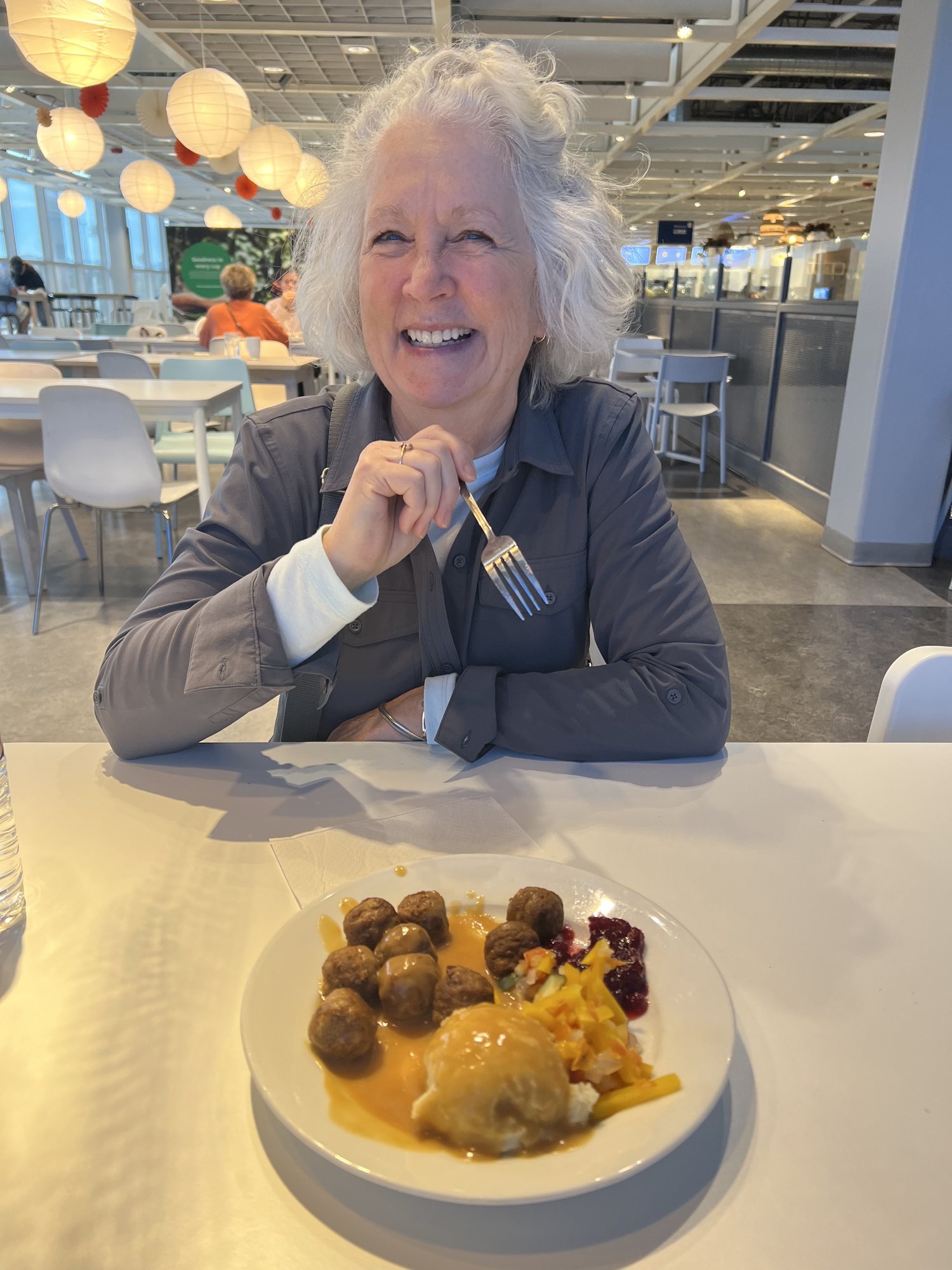 Grandma FINALLY got to try Ikea meatballs.