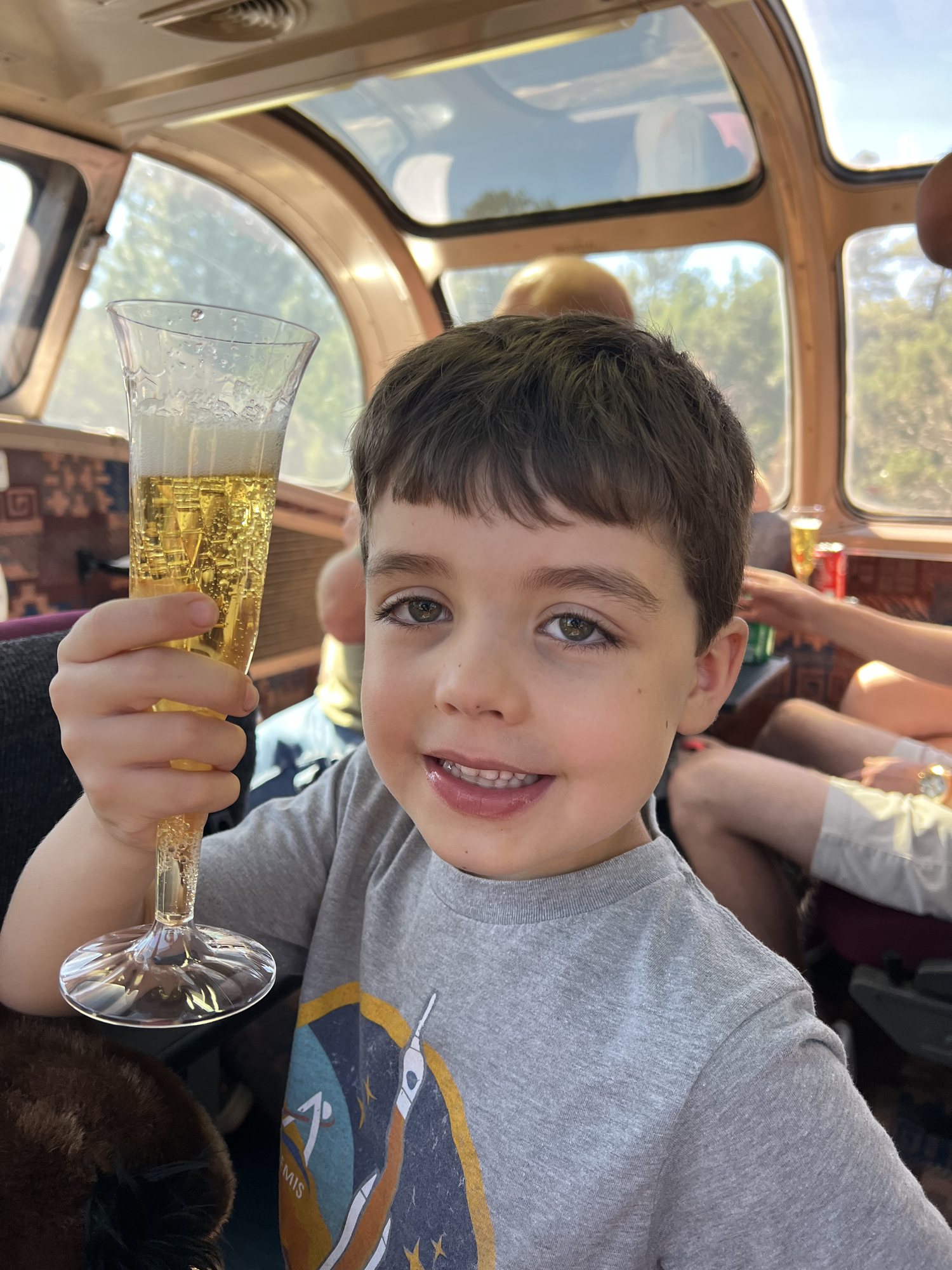 The kids were VERY excited to get their own "champagne" on the Grand Canyon Railroad. ;)