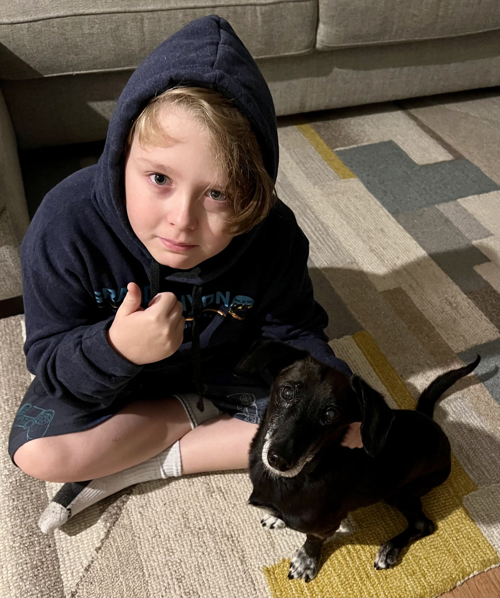 Saying goodbye. We will miss you, too, buddy!