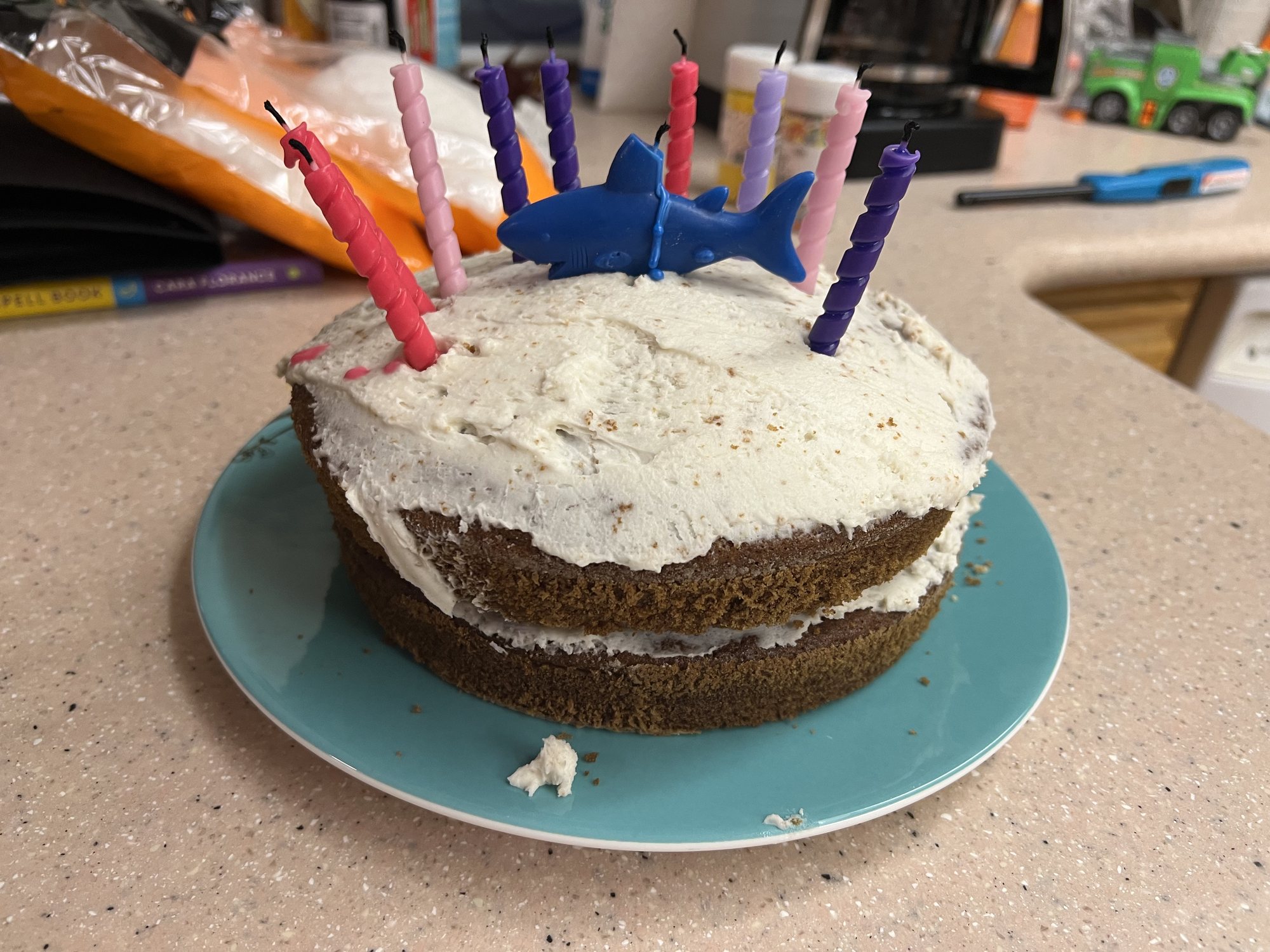 Happy Birthday, grandma! We busted out our favorite shark candle :)