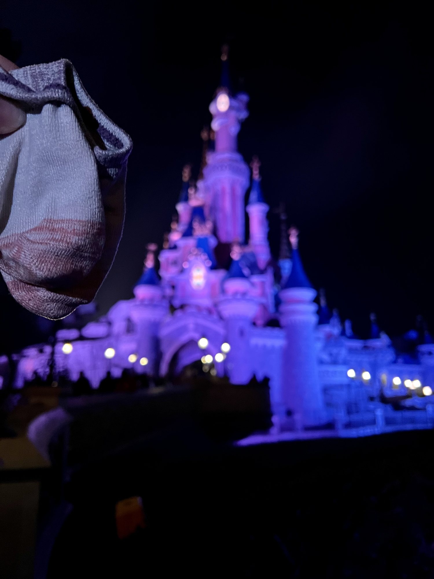 Nora's sock at Disneyland Paris.