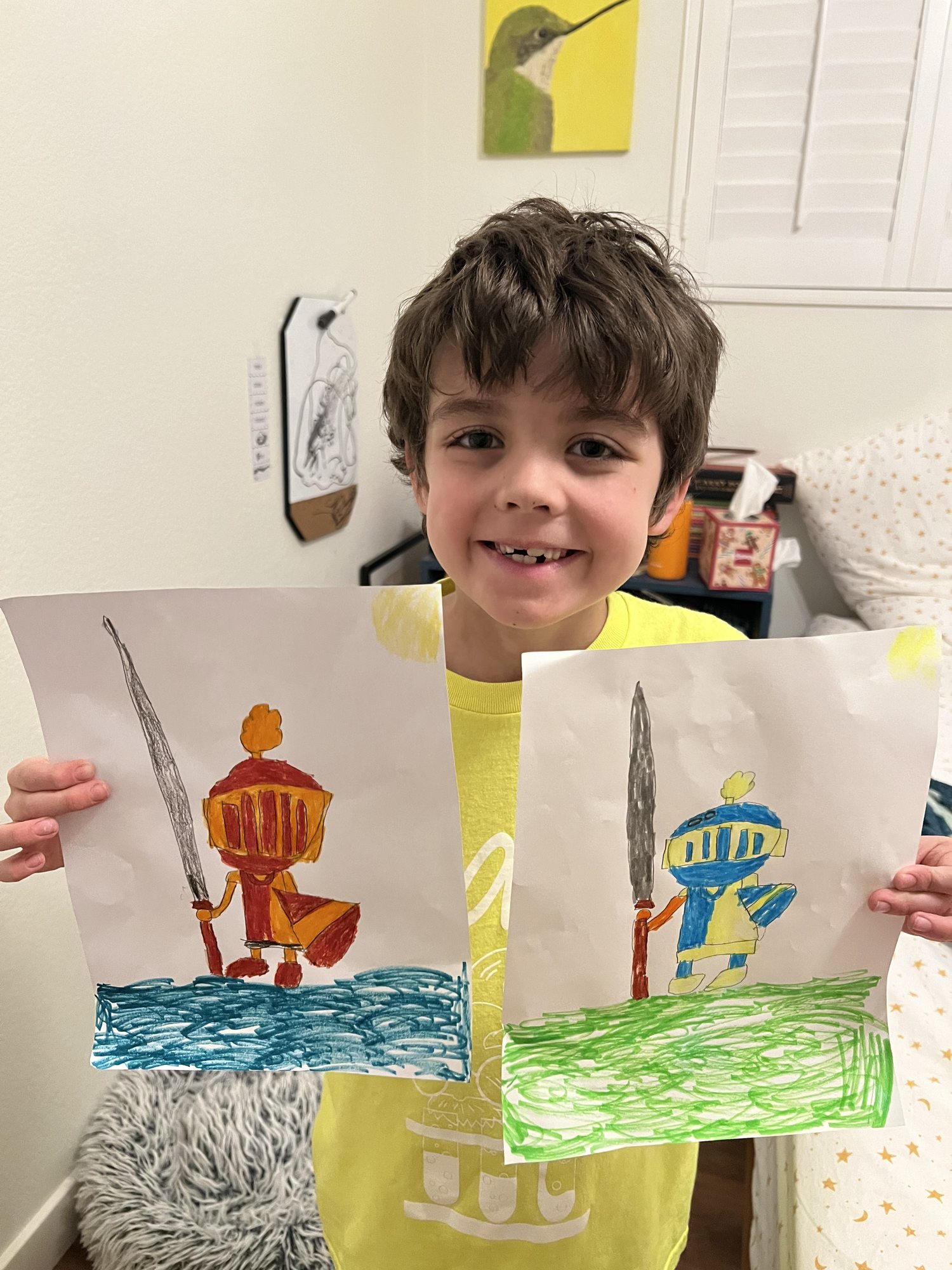 Drawing knights.
