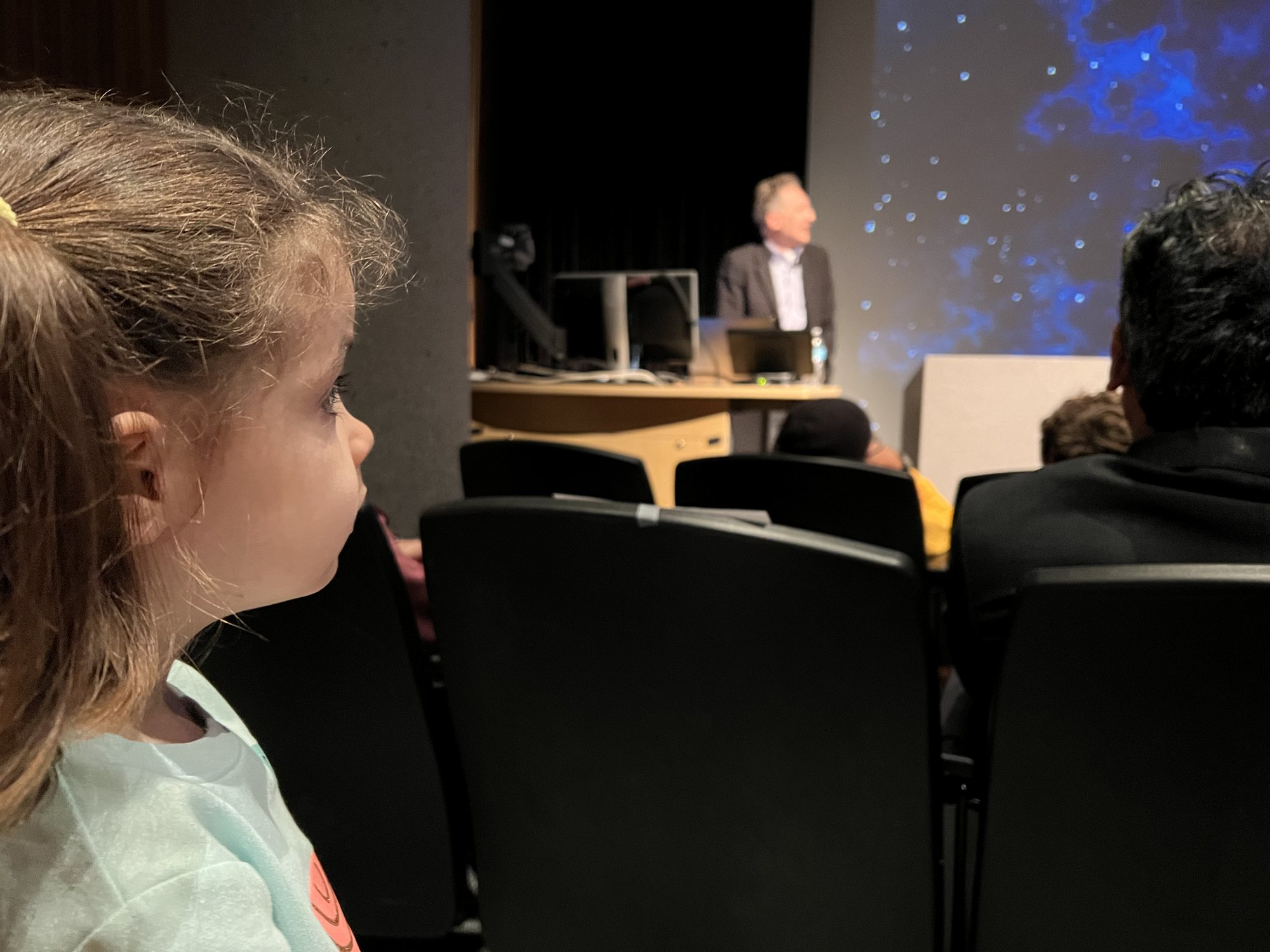 She watched the whole lecture!