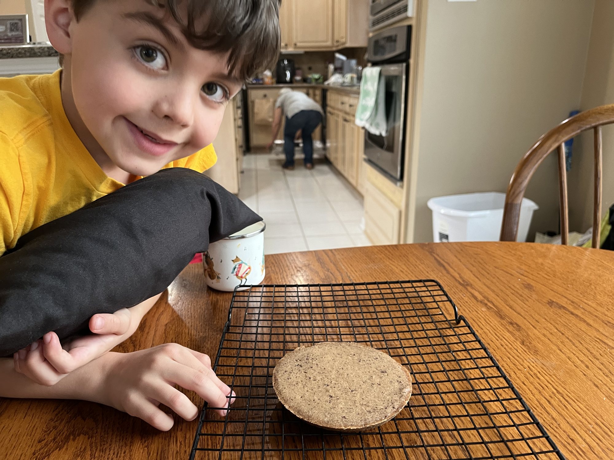 Ben and Nonna made a skillet cookie!