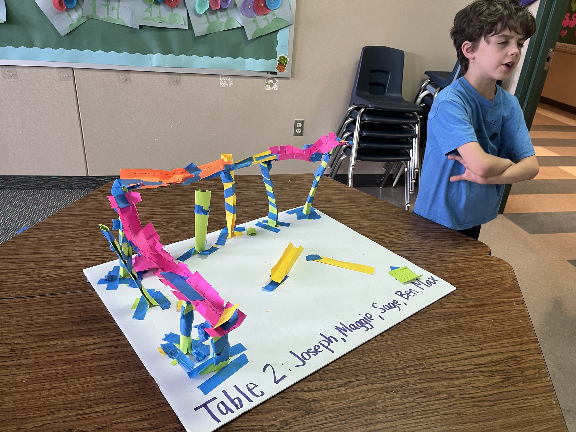 A roller coaster Ben designed with his classmates. Looks terrifying.