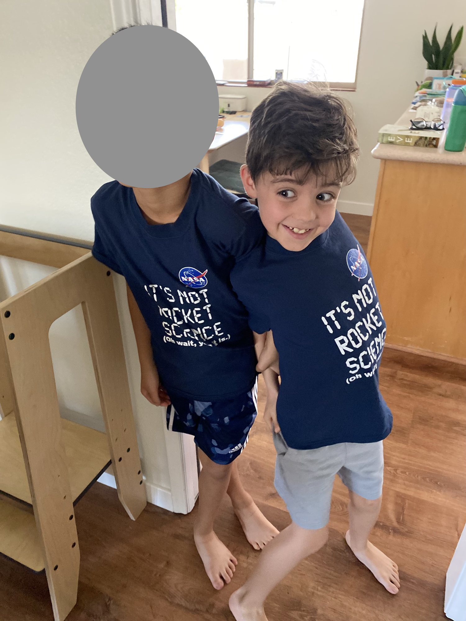 Ben's bestie came over for a visit and they "had" to wear matching shirt.