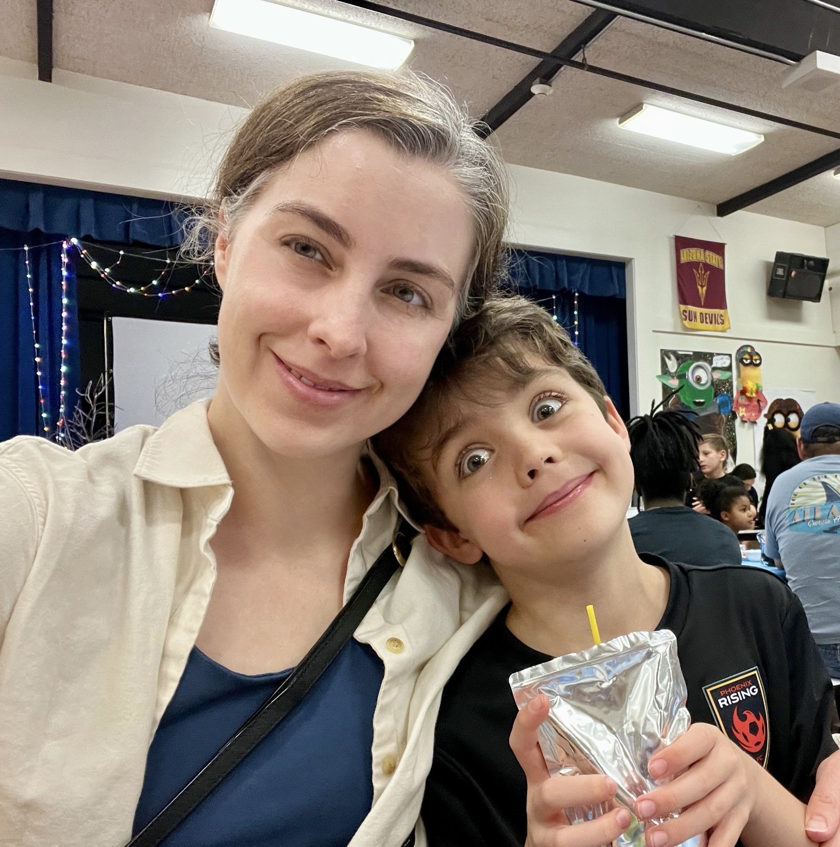 Visiting Ben for lunch at summer camp.