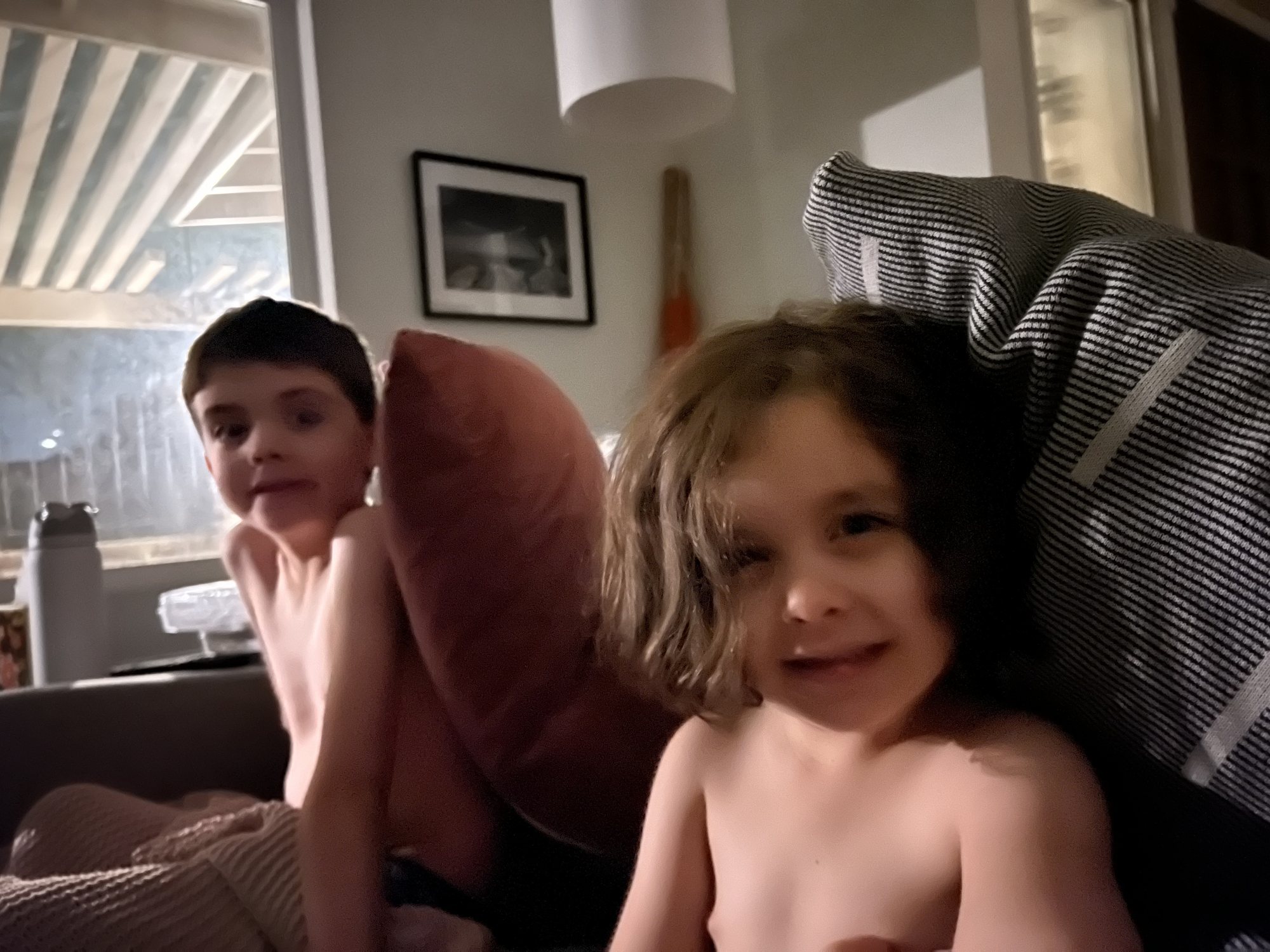 Not so great picture of the kiddos watching lightning - we spent quite a few nights this month watching storms :)