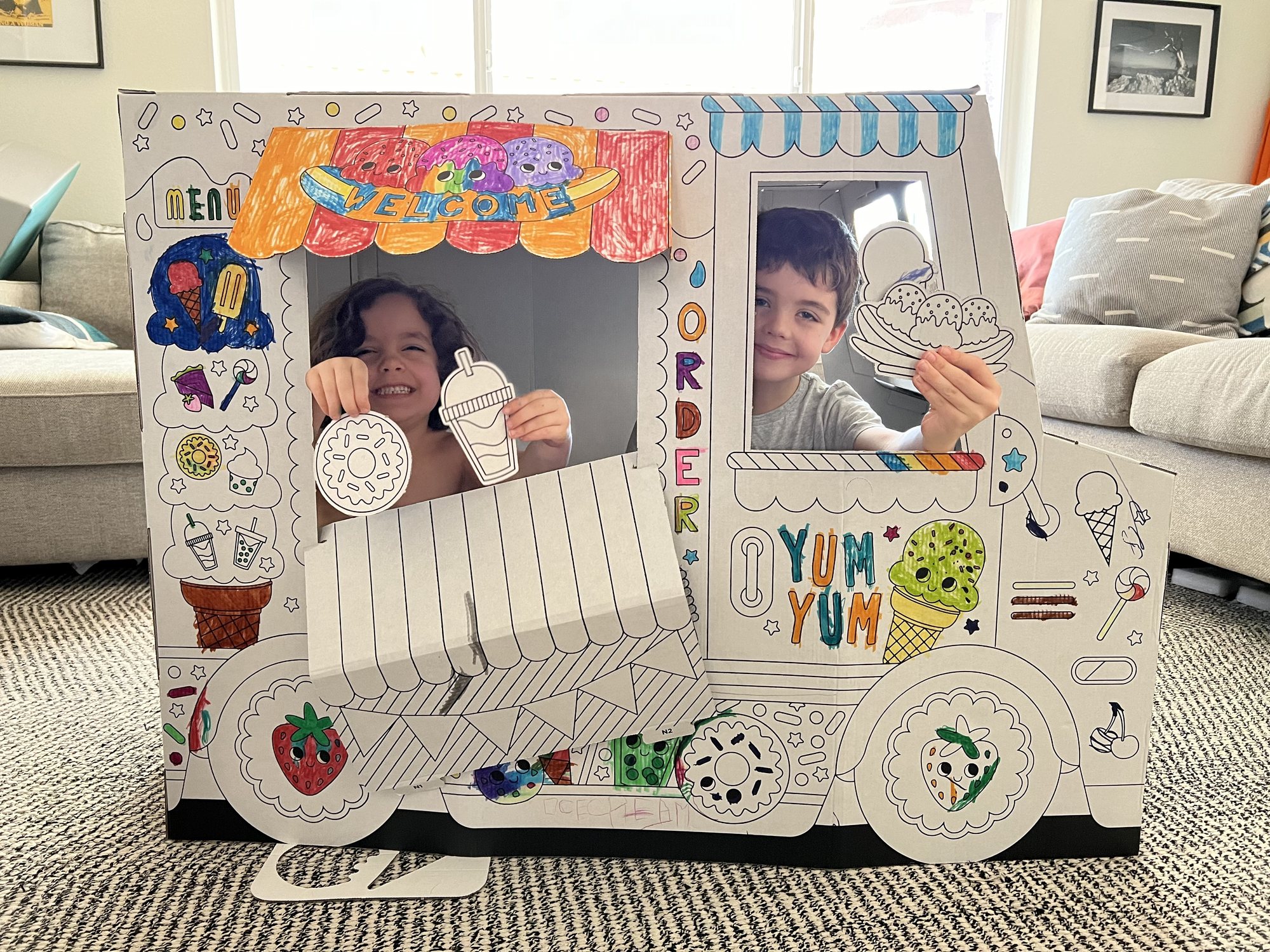 Coloring our ice cream truck