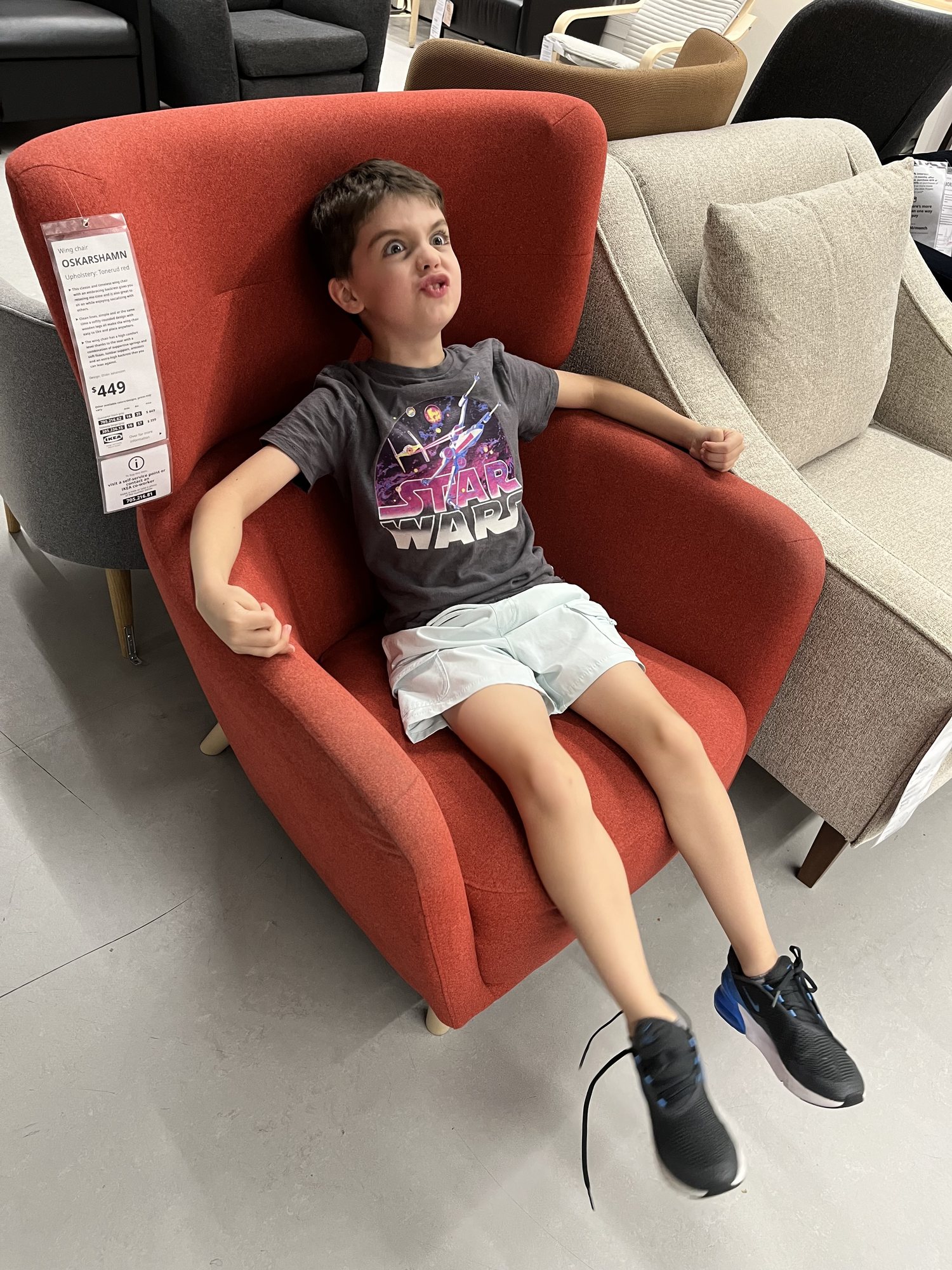 So many things to play on at Ikea! lol