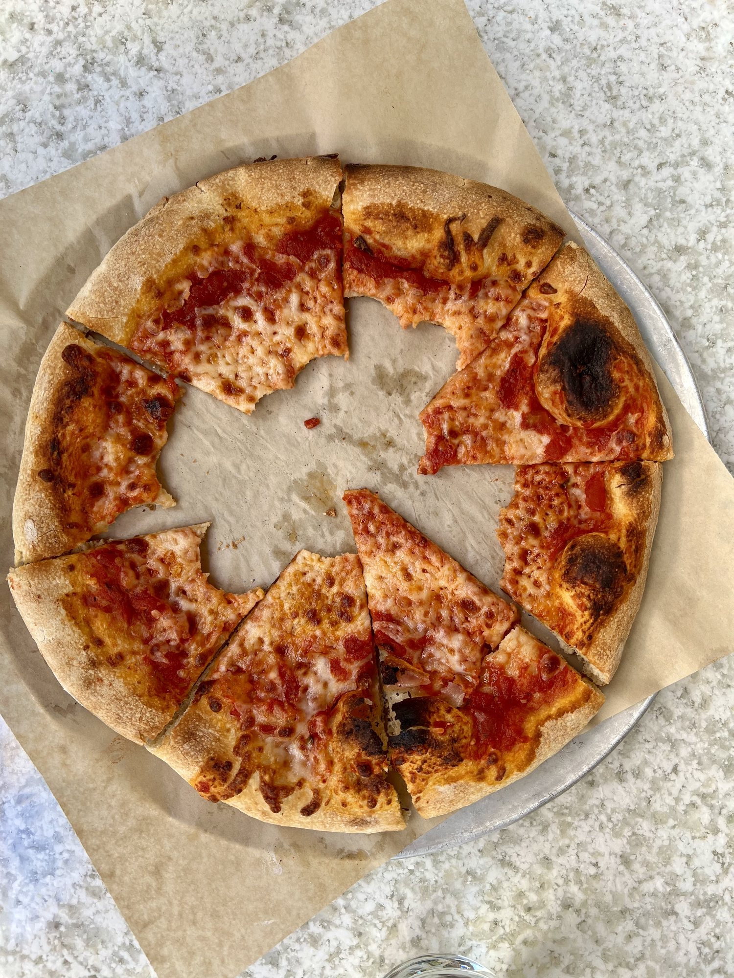 Speaking of eating! This is what's left after Nora eats pizza. Such a waste LOL. (I actually eat the rest, so not too much actual waste :).
