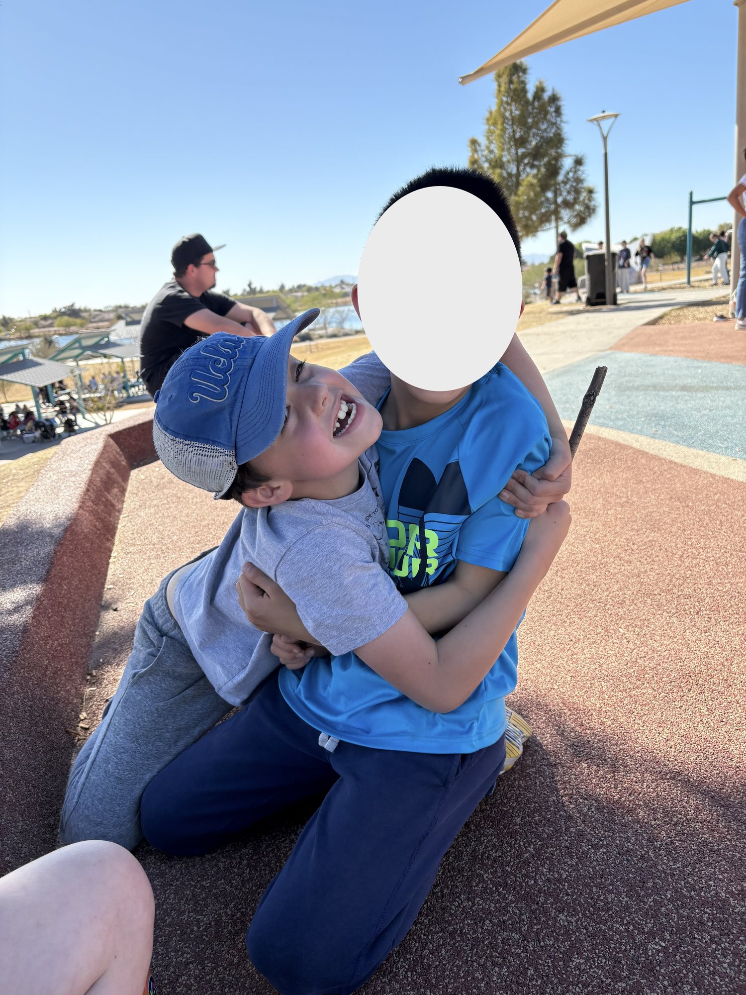 At the park with Ben's bestie.